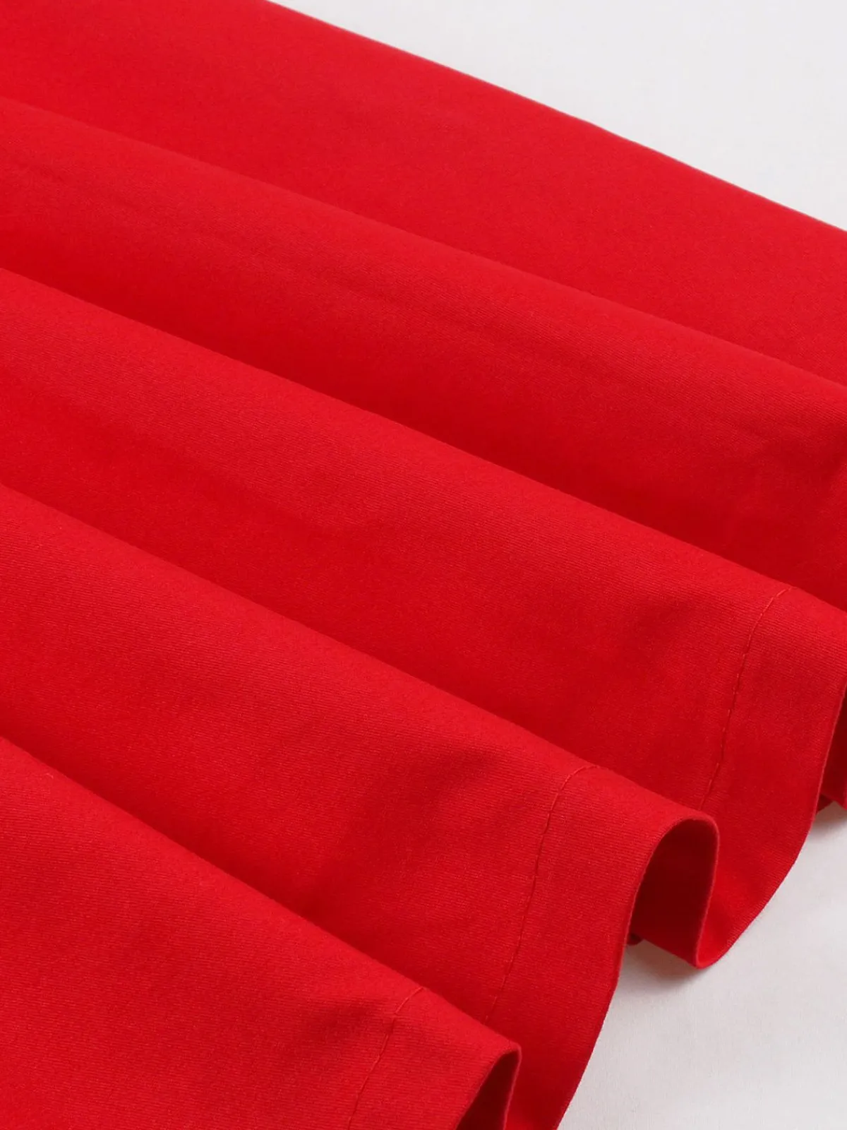 Clearance Retro Stage 1950s V-Neck Sleeveless Solid Dress Red