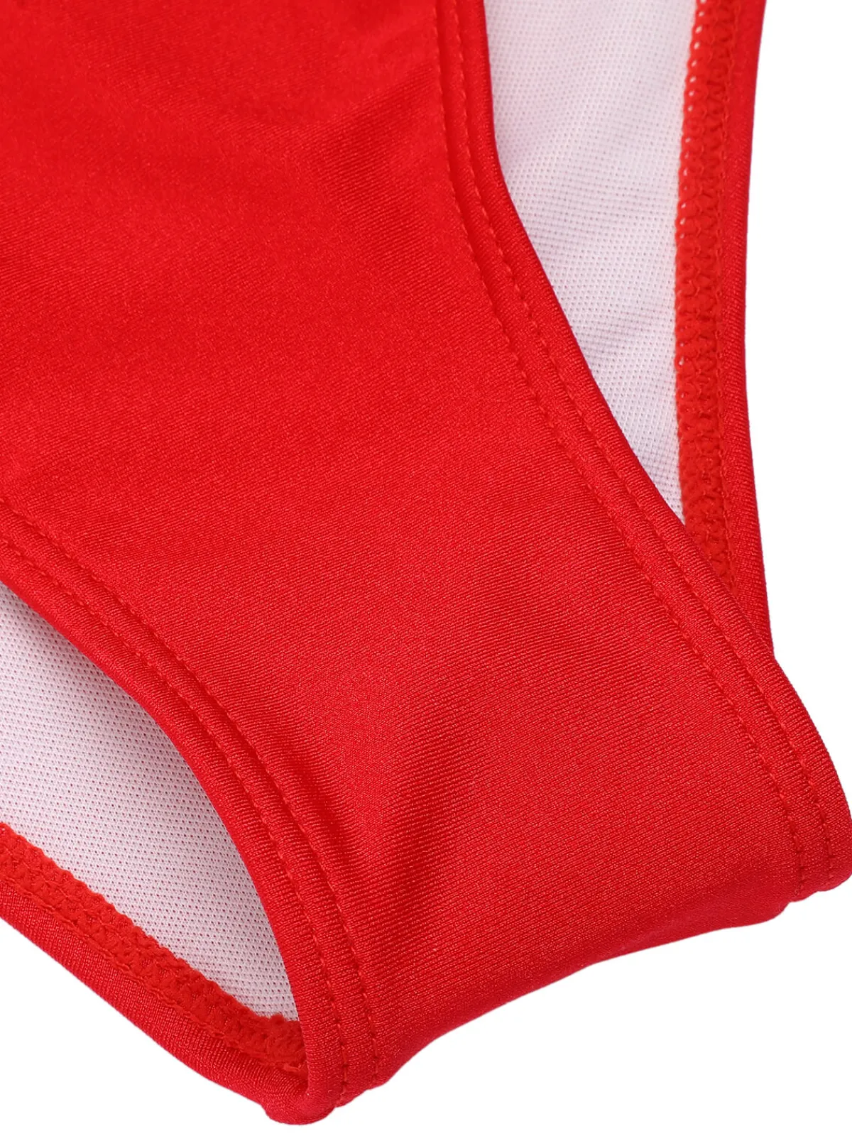 New Retro Stage 1940s V-Neck Solid One-piece Swimsuit Red