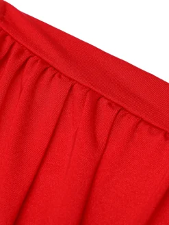New Retro Stage 1940s V-Neck Solid One-piece Swimsuit Red