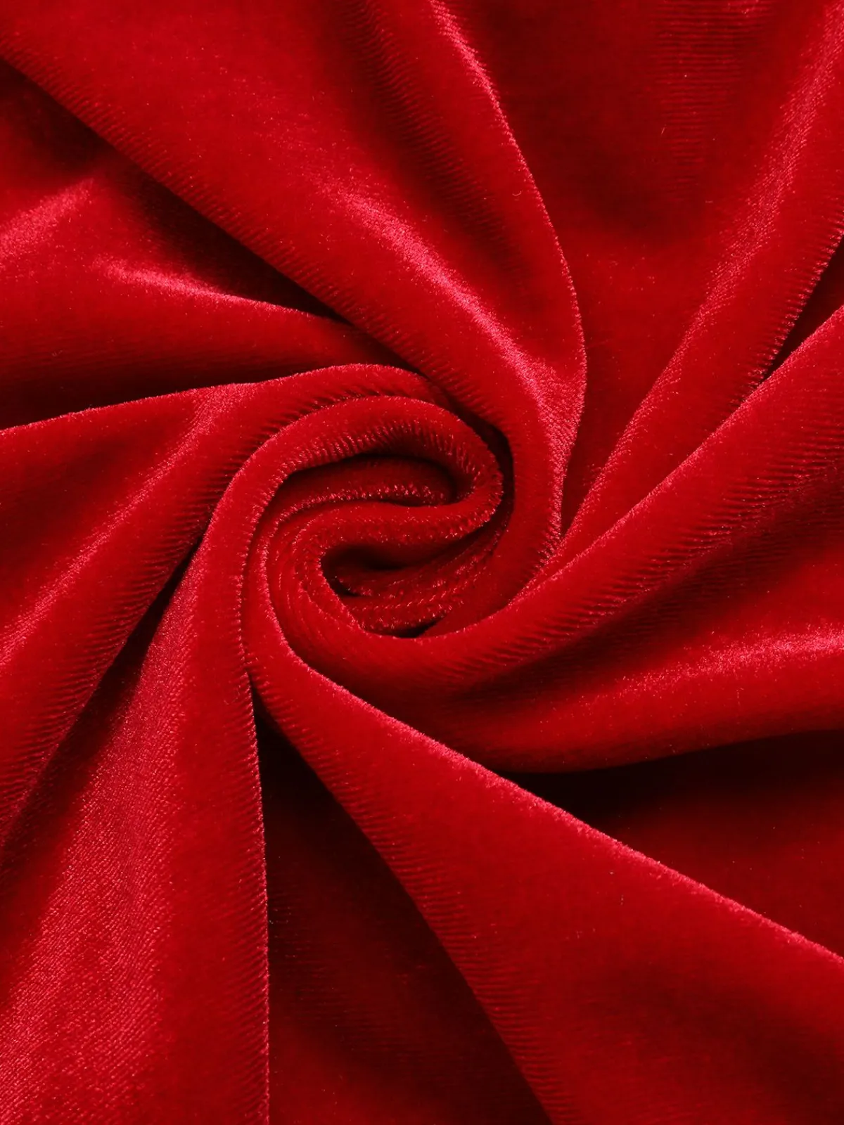 Sale Retro Stage 1960s V-Neck Velvet Pleated Wrap Dress Red