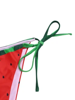 Hot Retro Stage 1960s Watermelon Bow Tie Bikini Set Red