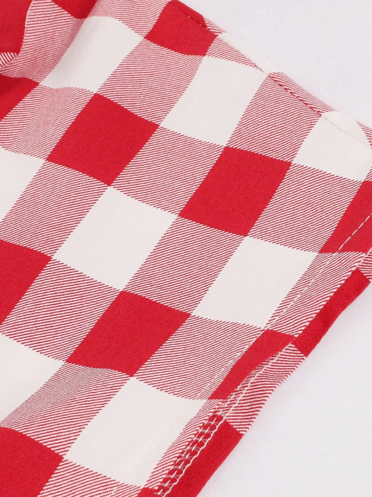 Sale Retro Stage White 1950s Pockets Plaid Dress Red