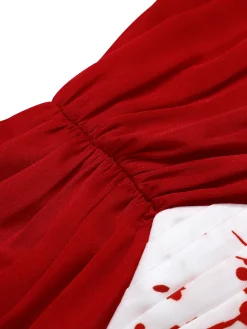 Clearance Retro Stage &White 1950s Halloween Blood Dress Red