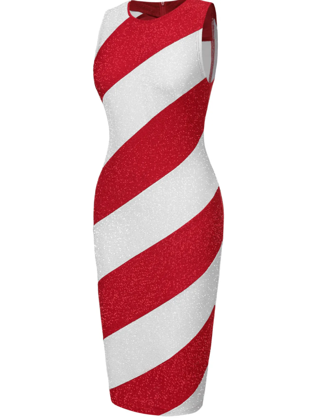 Clearance Retro Stage Red& 1960s Pinstriped Pencil Dress White