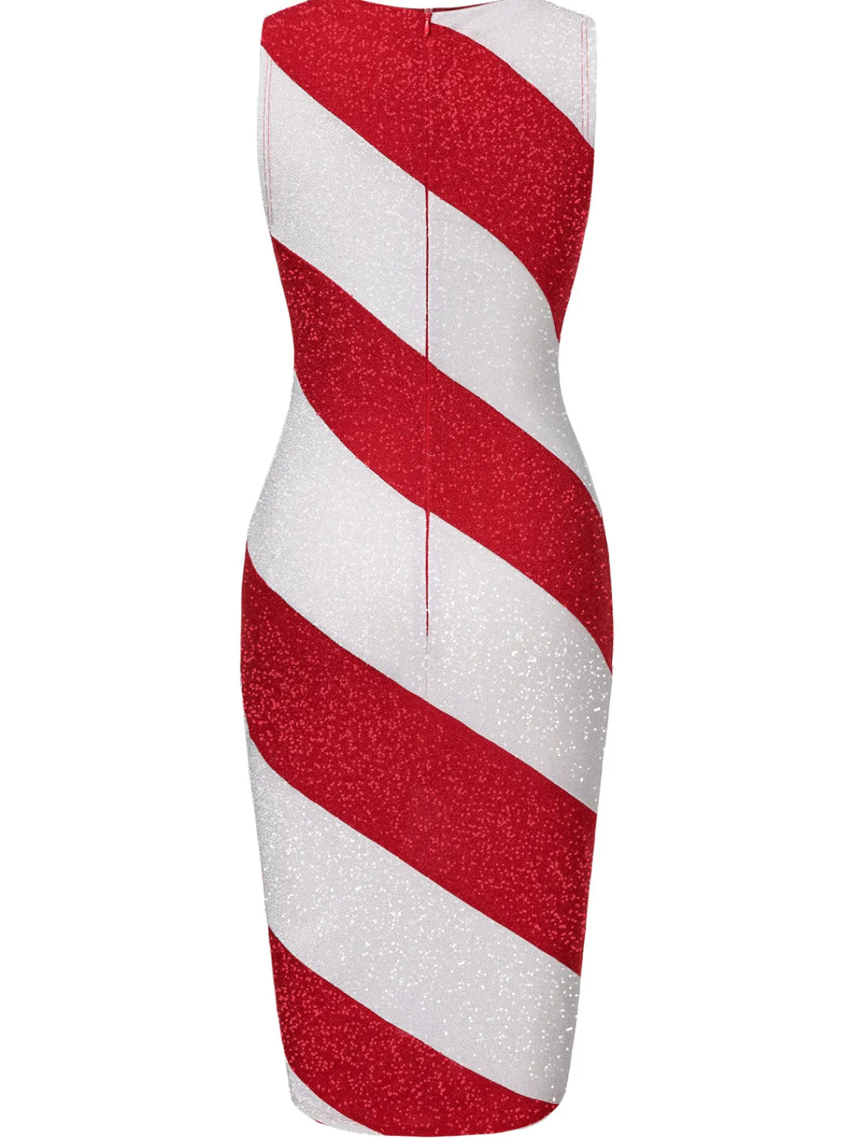 Clearance Retro Stage Red& 1960s Pinstriped Pencil Dress White