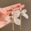 Hot Retro Stage Retro Alloy 3D Bow Beaded Earrings