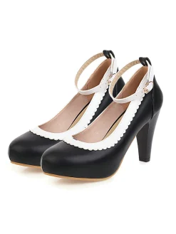 New Retro Stage Retro Ankle Strap High Heels Shoes