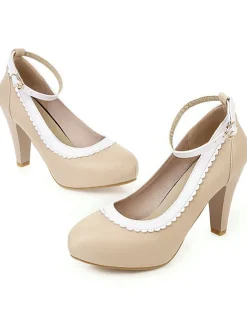 New Retro Stage Retro Ankle Strap High Heels Shoes