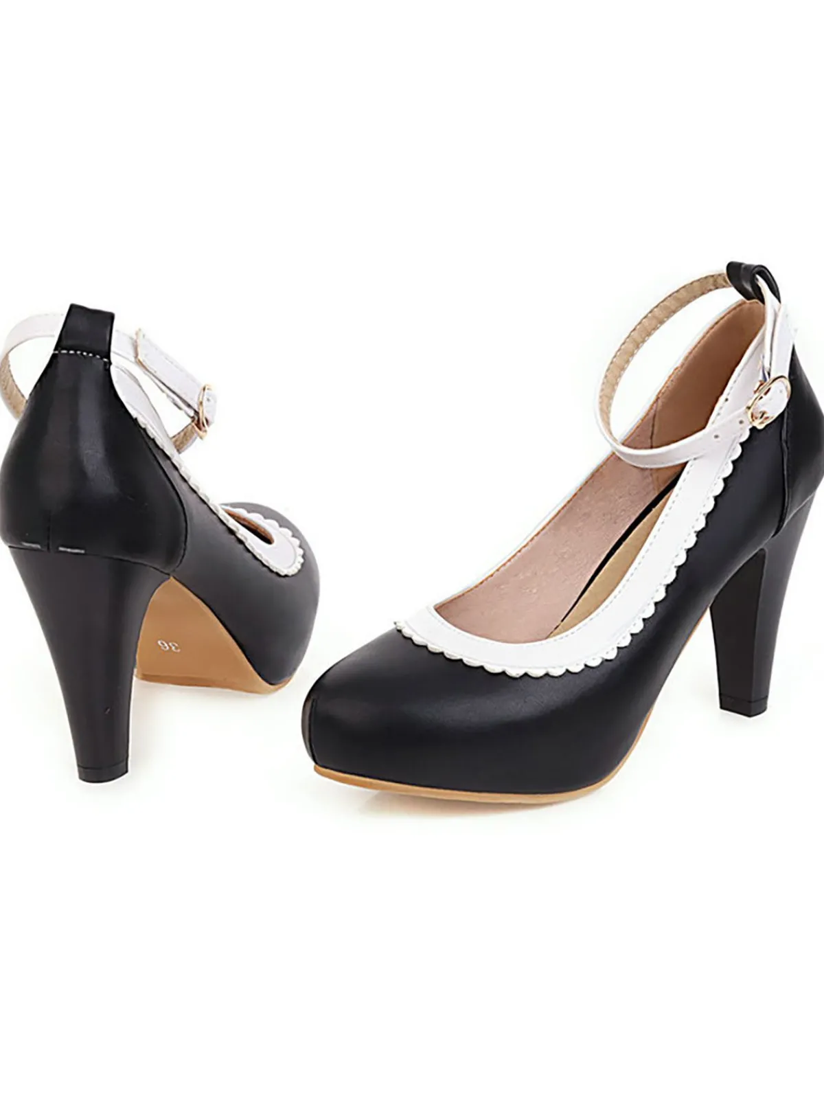 New Retro Stage Retro Ankle Strap High Heels Shoes