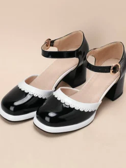 Discount Retro Stage Retro Ankle Strap High Heels Shoes