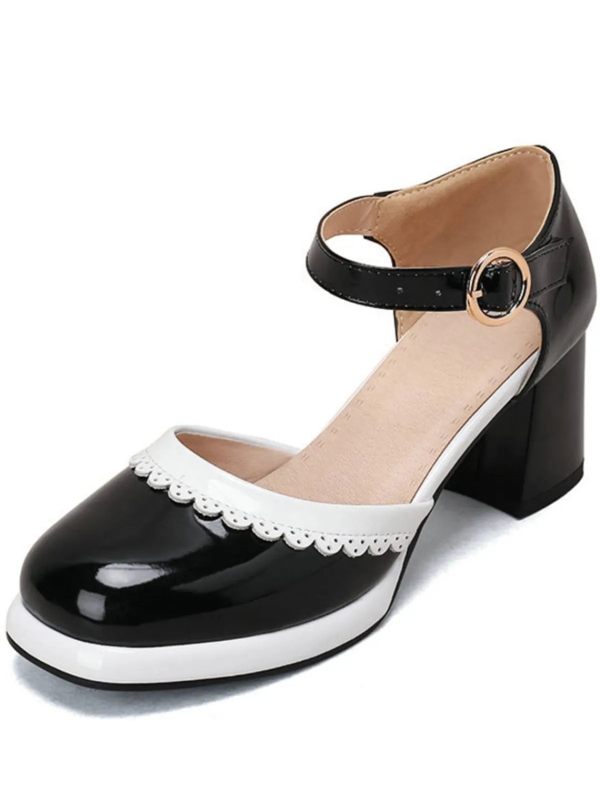 Discount Retro Stage Retro Ankle Strap High Heels Shoes