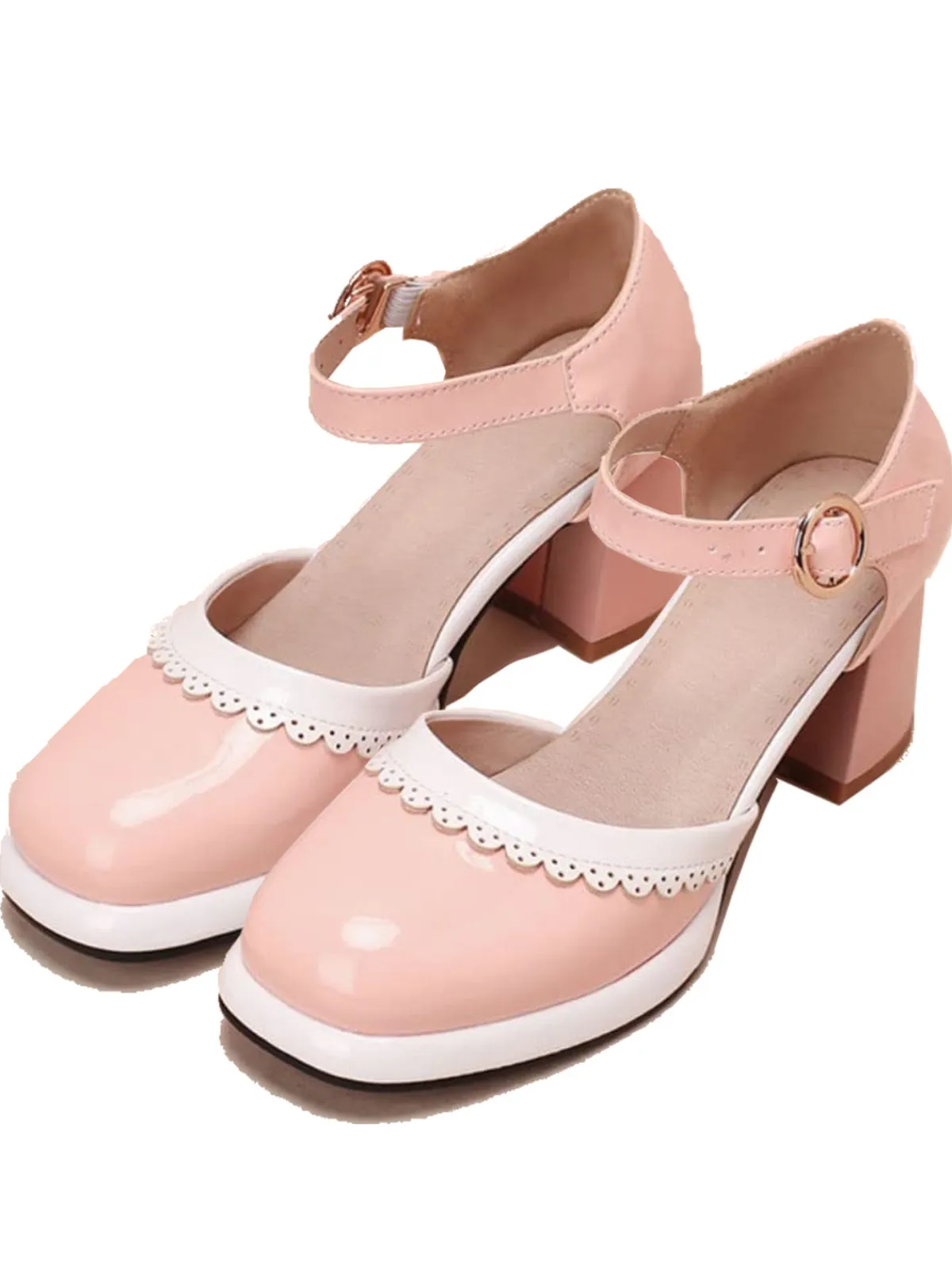 Discount Retro Stage Retro Ankle Strap High Heels Shoes