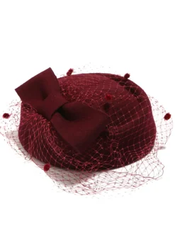 New Retro Stage Retro Bow Mesh Wooled Dress Hat