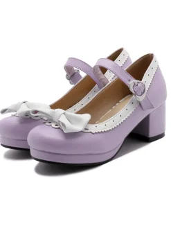 Discount Retro Stage Retro Bow Non-slip High Heel Shoes