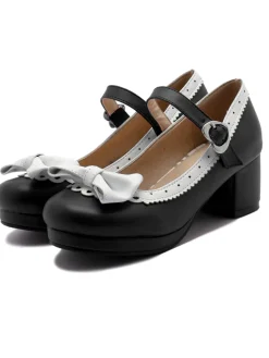 Discount Retro Stage Retro Bow Non-slip High Heel Shoes