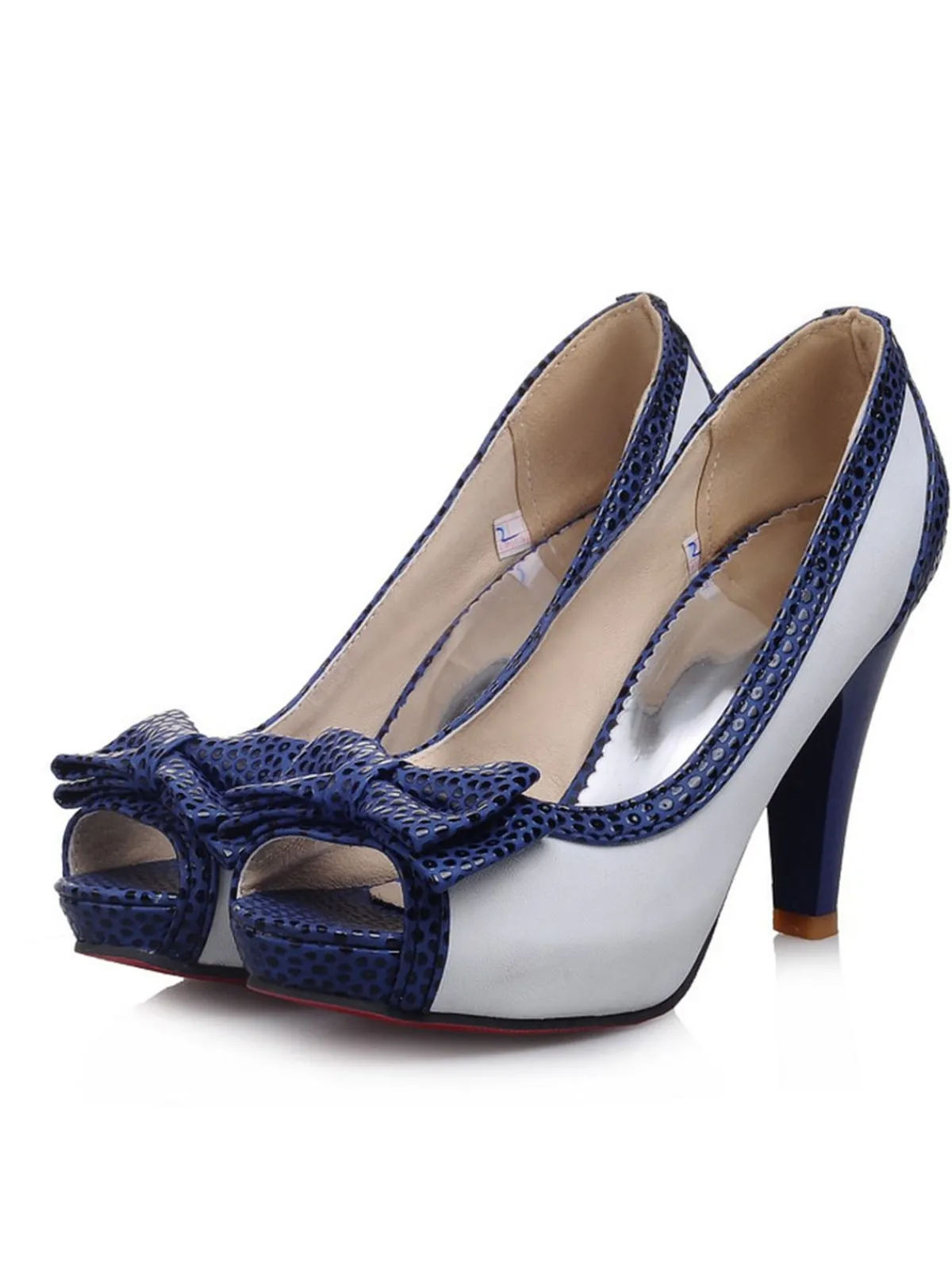 Clearance Retro Stage Retro Bow Peep Toe High Heel Shoes