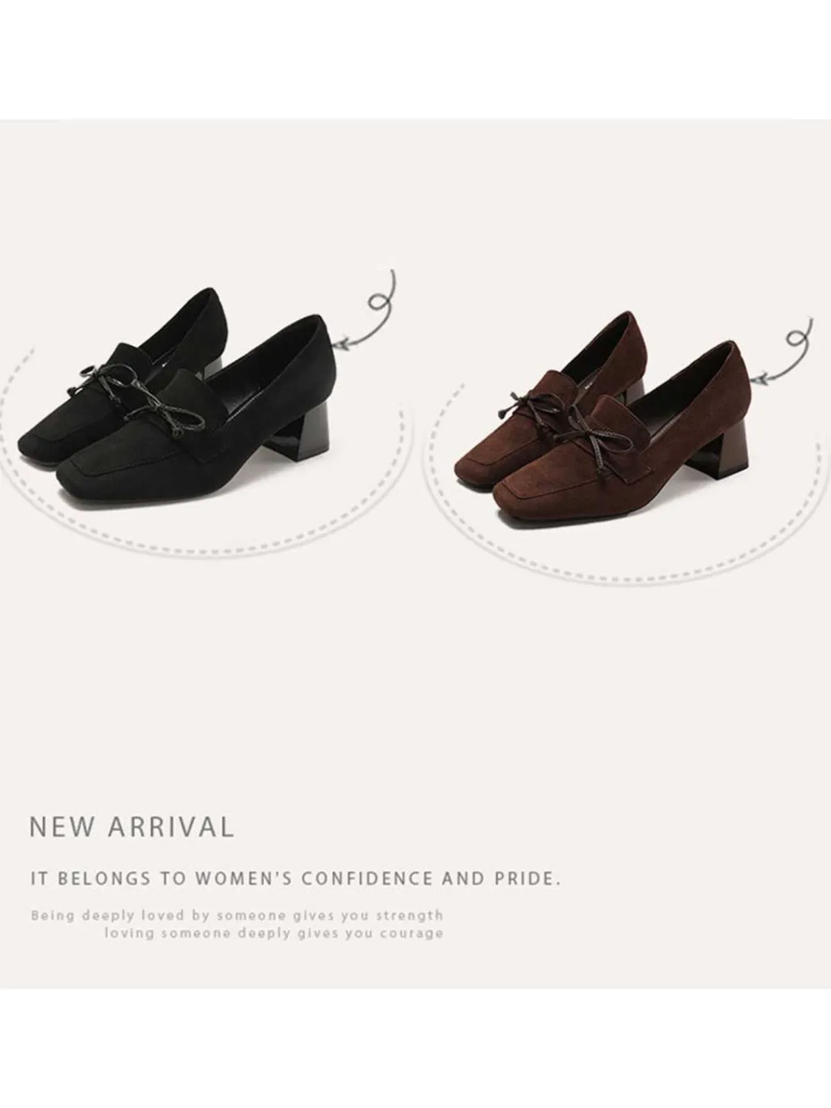 Outlet Retro Stage Retro Bow Square Toe High Heels Shoes