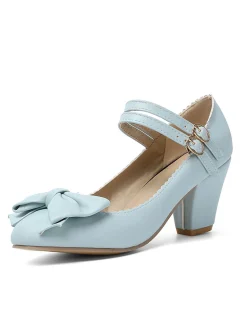 Online Retro Stage Retro Bowknot Double-Straps Shoes