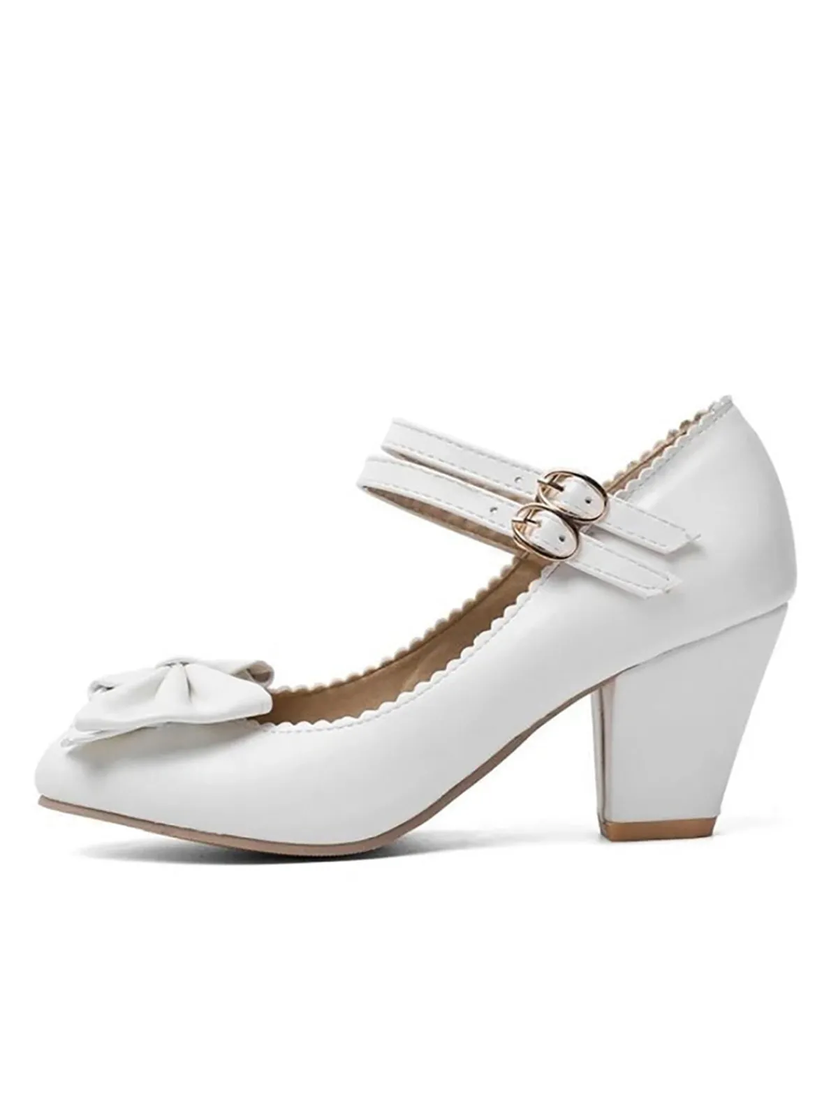 Online Retro Stage Retro Bowknot Double-Straps Shoes