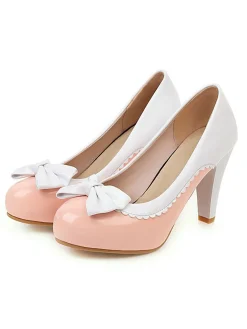Clearance Retro Stage Retro Bowknot High Heels Shoes