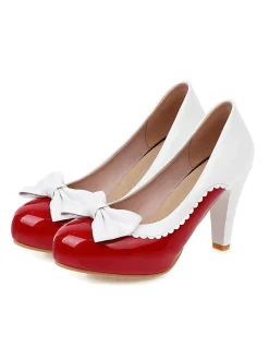 Best Retro Stage Retro Bowknot High Heels Shoes