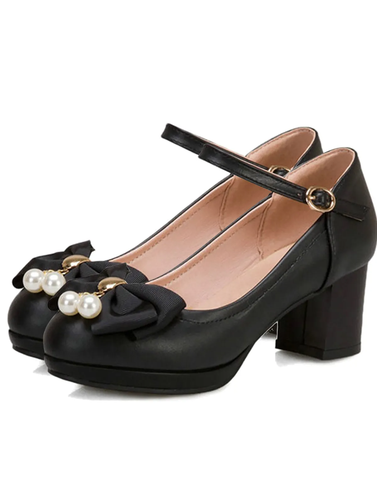 Clearance Retro Stage Retro Bowknot Mary Jane Shoes
