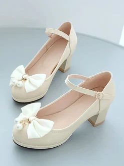 Clearance Retro Stage Retro Bowknot Mary Jane Shoes
