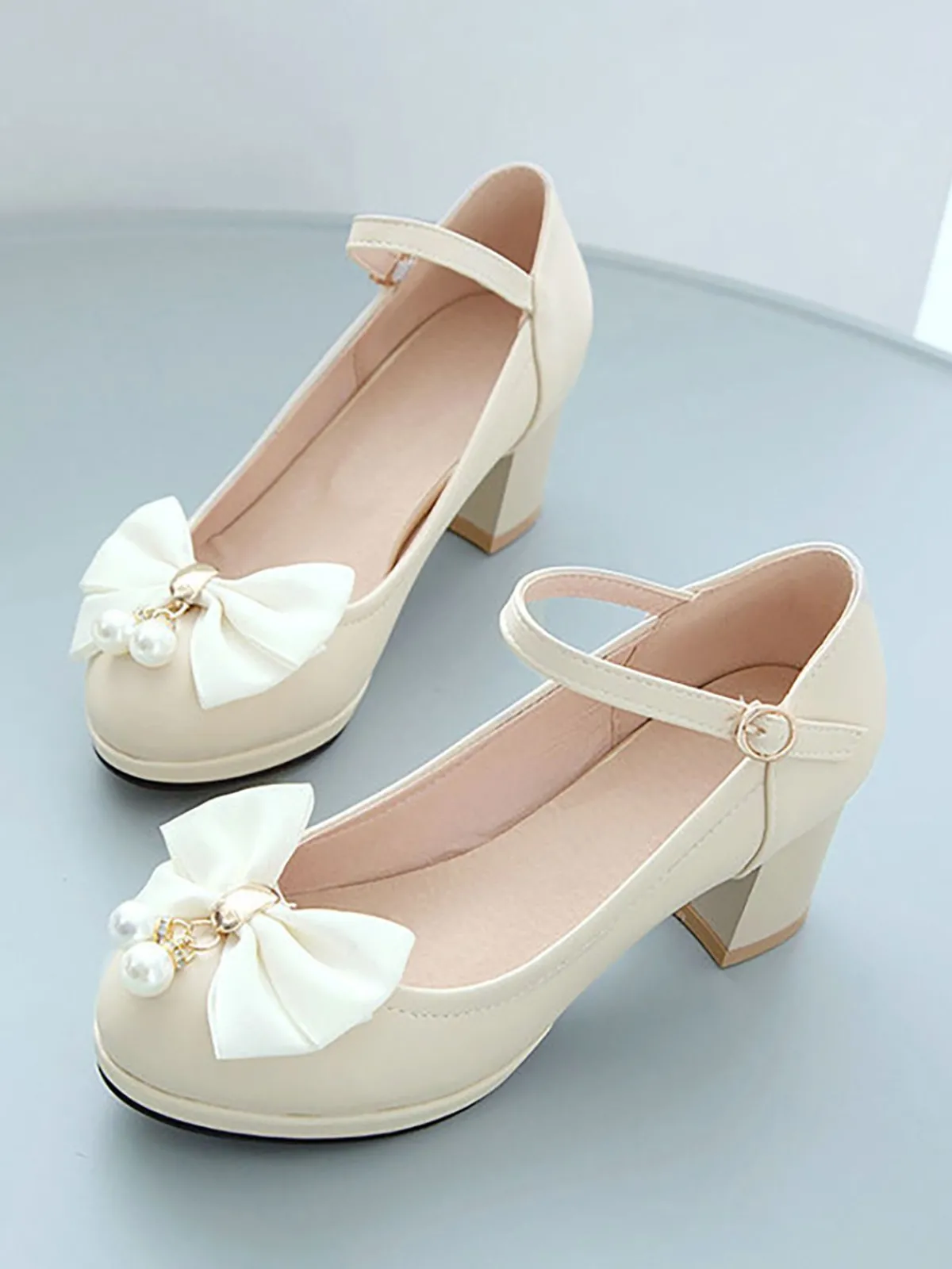 Clearance Retro Stage Retro Bowknot Mary Jane Shoes