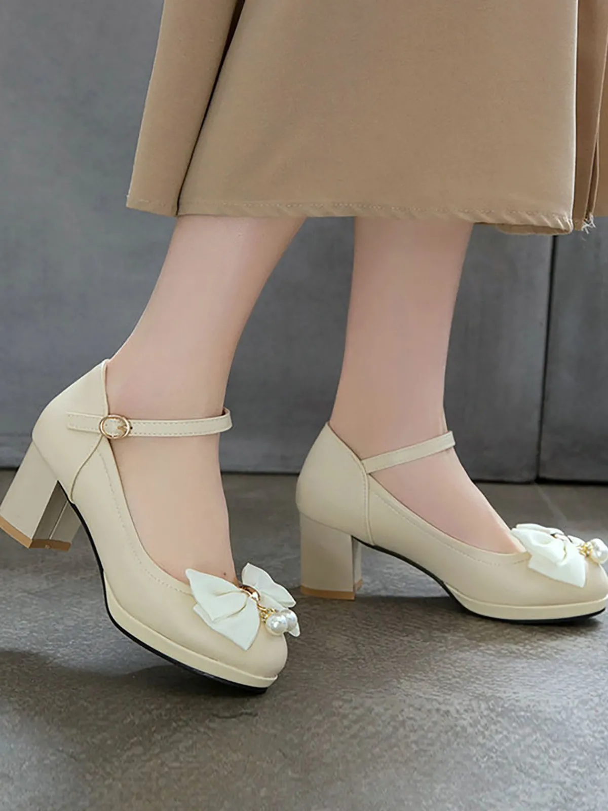 Clearance Retro Stage Retro Bowknot Mary Jane Shoes