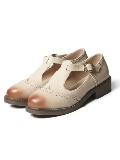 Fashion Retro Stage Retro Casual Buckle Thong Shoes