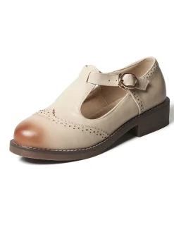 Fashion Retro Stage Retro Casual Buckle Thong Shoes