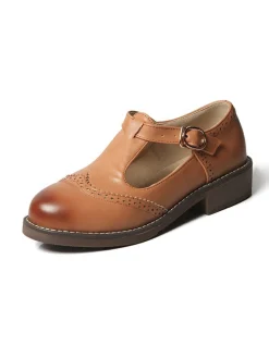 Fashion Retro Stage Retro Casual Buckle Thong Shoes