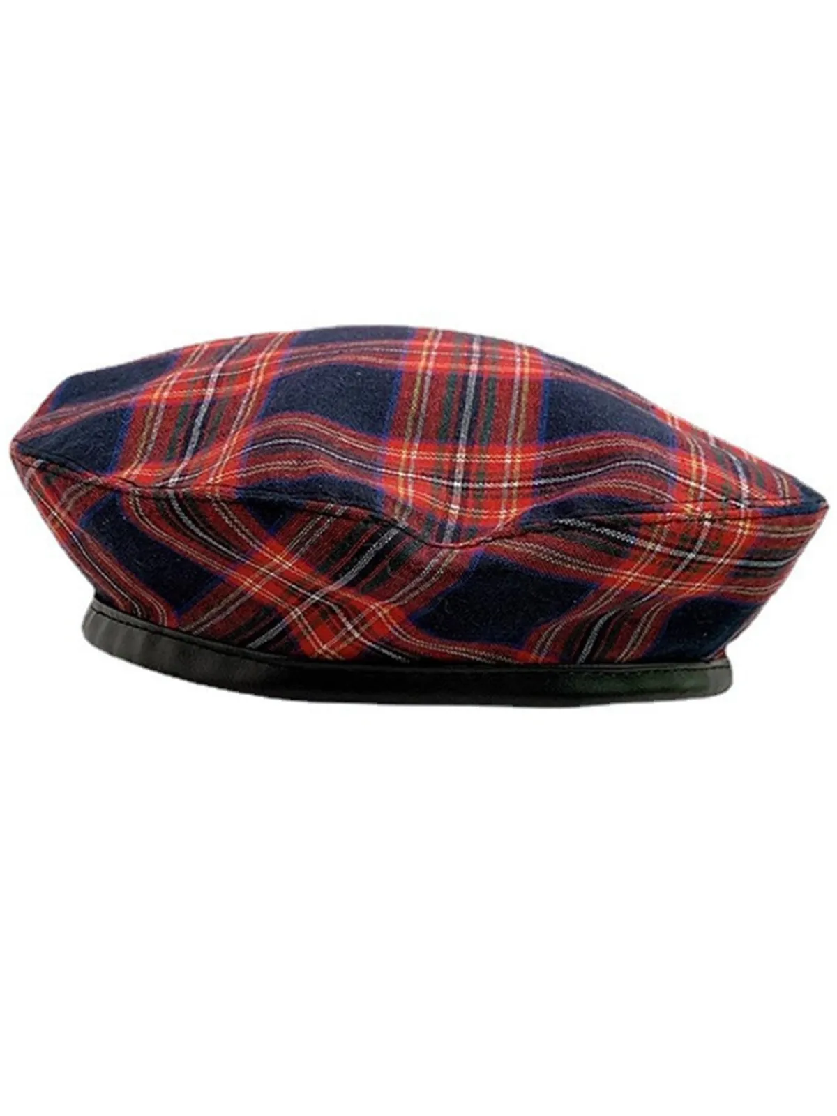 Outlet Retro Stage Retro Christmas Scottish Plaid Cotton Berets