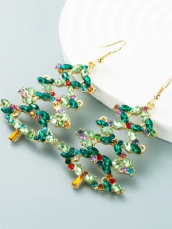 Hot Retro Stage Retro Christmas Tree Alloy Earrings