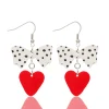 Sale Retro Stage Retro Dots Bowknot Heart Dangle Earrings