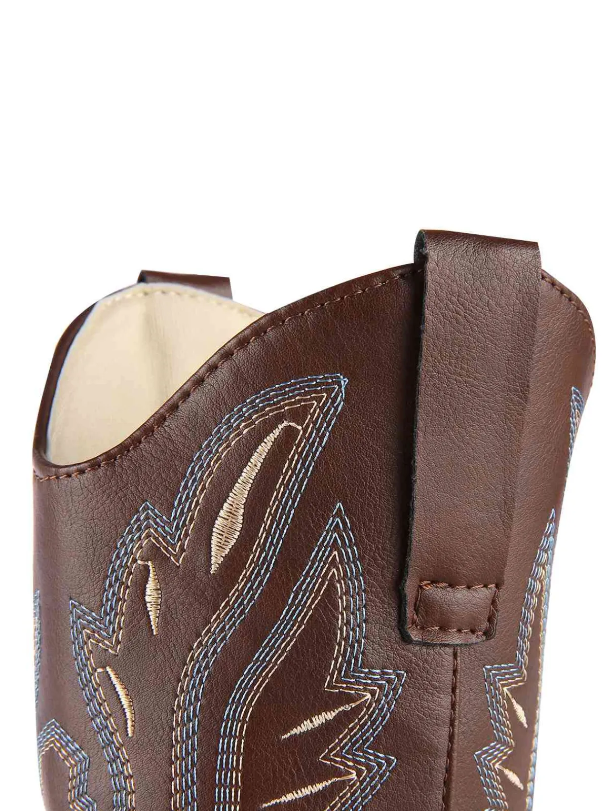 New Retro Stage Retro Embroidered Leather Calf Cowboy Boots