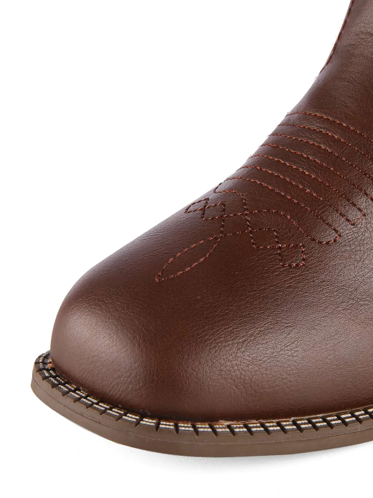 New Retro Stage Retro Embroidered Leather Calf Cowboy Boots