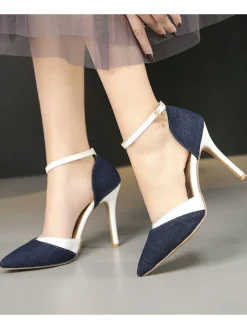 Sale Retro Stage Retro Fabric Pointed High Heel Shoes
