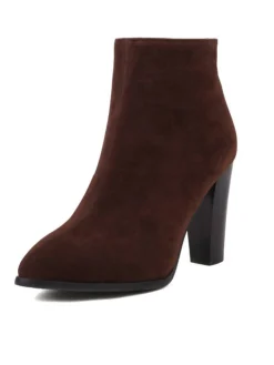 Outlet Retro Stage Retro Fleece Solid Color High Heel Boots