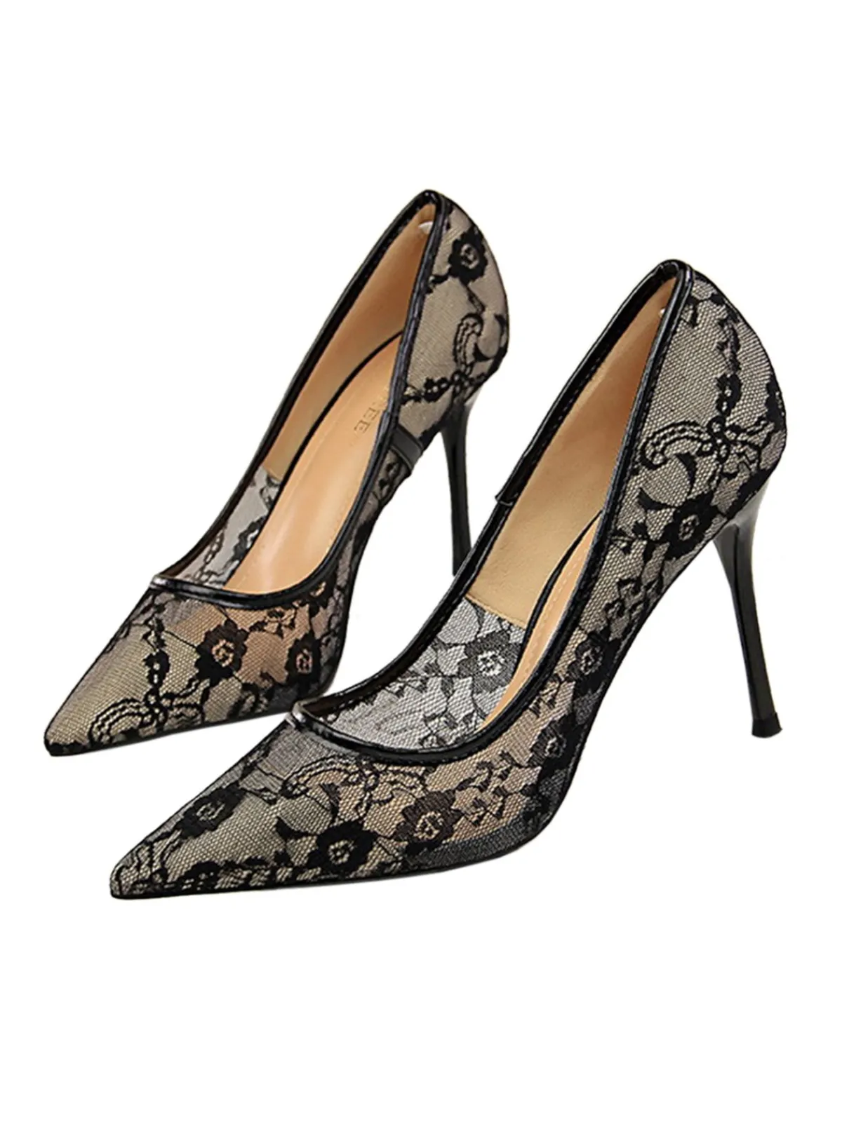 New Retro Stage Retro Floral Solid Lace Pointed Shoes