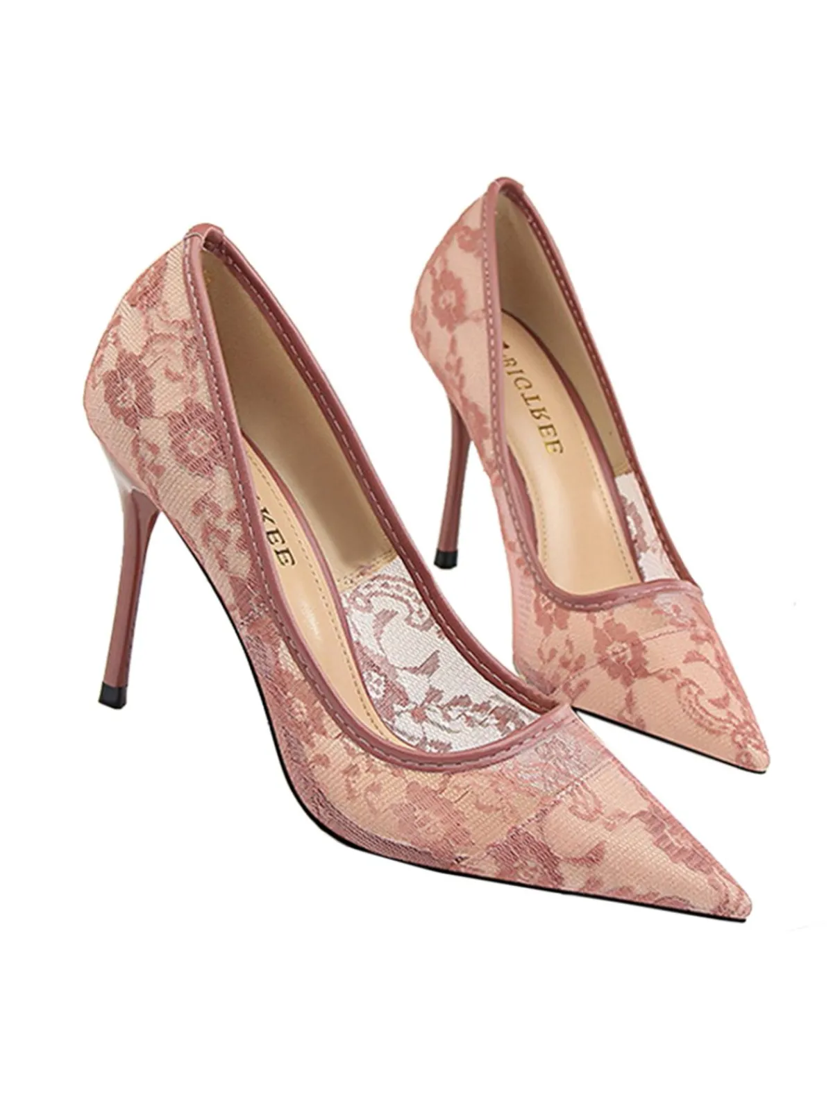 New Retro Stage Retro Floral Solid Lace Pointed Shoes
