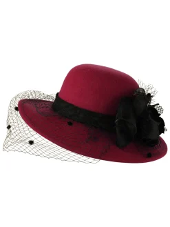 New Retro Stage Retro Flower Net Round Top Hat
