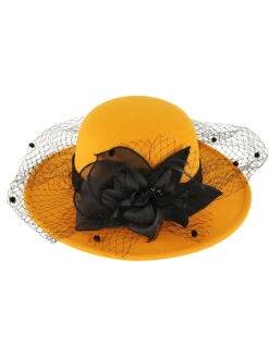 New Retro Stage Retro Flower Net Round Top Hat