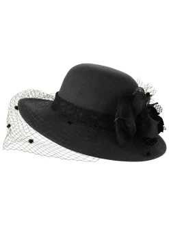 New Retro Stage Retro Flower Net Round Top Hat