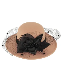 New Retro Stage Retro Flower Net Round Top Hat