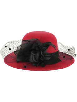 New Retro Stage Retro Flower Net Round Top Hat