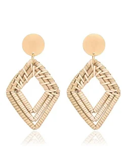 New Retro Stage Retro Geometric Beach Holiday Crocheted Earrings