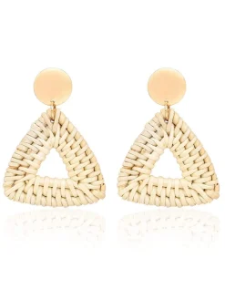 New Retro Stage Retro Geometric Beach Holiday Crocheted Earrings