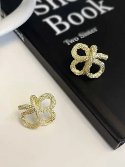 Online Retro Stage Retro Gold Knot Earrings