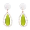 Clearance Retro Stage Retro Green Water Drop Earrings
